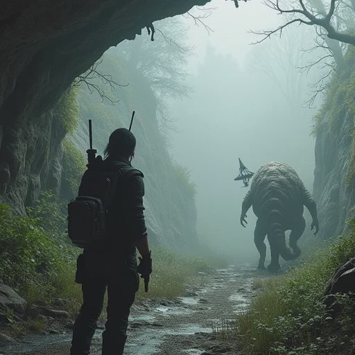 A survival player performing a lightweight, controlled reconnaissance probe at the edge of a dangerous zone to gather information.