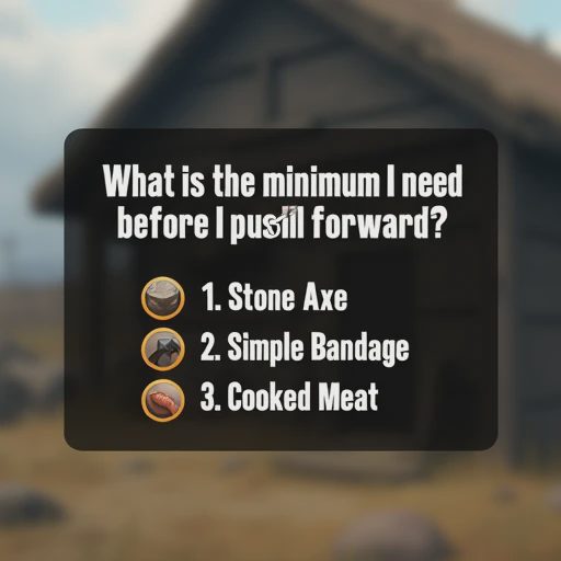 Close-up of a clean game guide screen instantly answering 'what do I need to craft first?' with a concise list of three essential items.