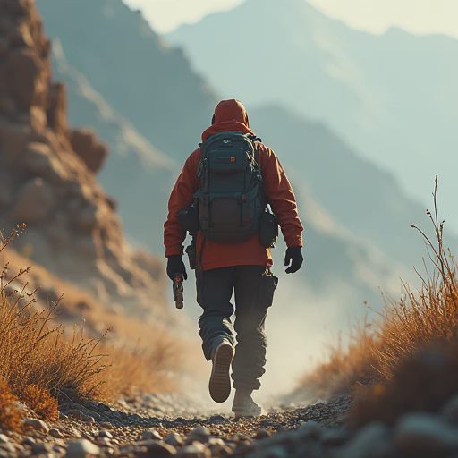 A survival player lightly geared and efficiently bypassing non-essential chores to protect attention and avoid artificial time sinks.
