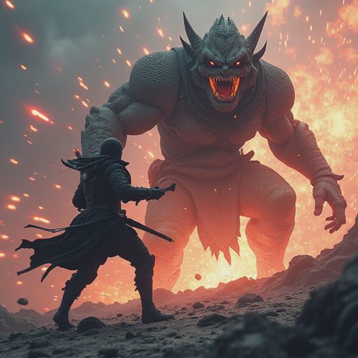 A survival player dodging a boss attack during a tactical initial probe to gather behavioral data instead of relying on over-prepared gear.